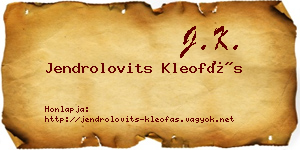 Jendrolovits Kleofás névjegykártya